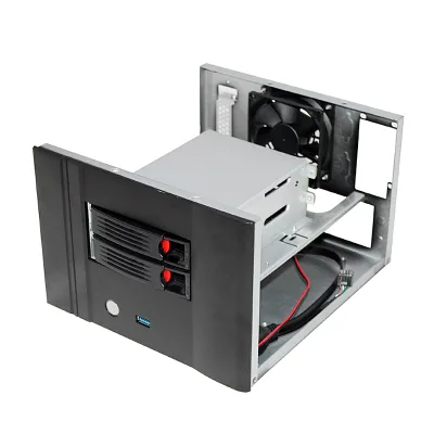 2-Disk Aluminum Alloy Hot-Swappable Mini-ITX Motherboard Server Mid Tower NAS Chassis IPFS Home Storage Dual-Disk Embedded