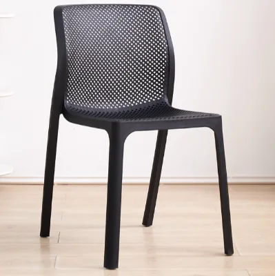 2. Nordic Perforated Plastic Mesh Leo Chair Modern Honeycomb Design Stackable Outdoor Garden Patio Dining Chair