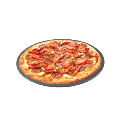 2026 Small Pizza Pans With Holes Steel Perforated Pizza Mold Crisper Pan Non-Stick for Bakeware Black Bake Mold Tray