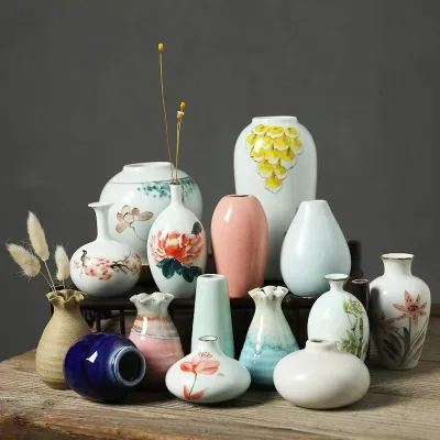 Jingdezhen Porcelain Small Vase in Ins Style Art Deco Elegant Home Decoration