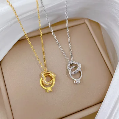 Exquisite and Luxurious Diamond Elegant Necklace Versatile Luxury Ring Necklace