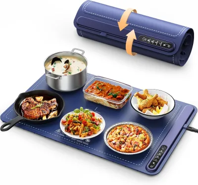 Silicone Folding Electric Warming Tray Food Heating Pad Food Warmer Mat Food Warming Mat for Buffets & Parties