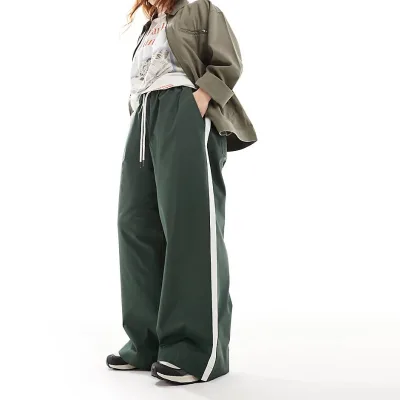 2024 New Arrivals Sporty Pull on Women Wide Leg Trousers Womens Baggy Joggers Sweatpants