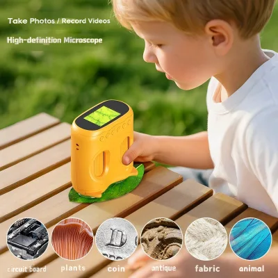 2-in-1 Kids Telescope Educational Toy High Definition Photo Video Shooting Function Portable Outdoor Plant Observation