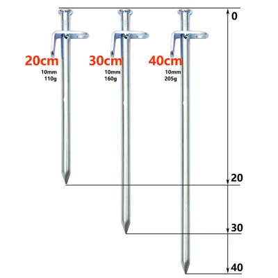 Heavy Duty Steel Tent Pegs Camping Stakes Steel Ground Tent Stakes for Camping Outdoor Trip Hiking Gardening