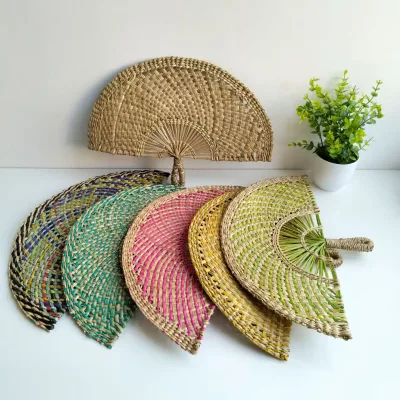 New Creative Vintage Chinese Style Handmade Hand-woven Fan Wall Hanging Leaf Heart Shaped Fan