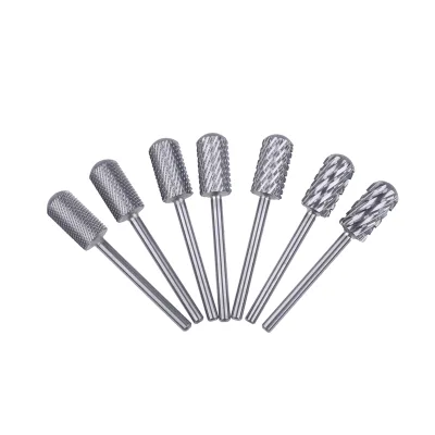 New Design Natural Tungsten Carbide Buffer Smooth Round Top Large Barrel Nail Drill Bits