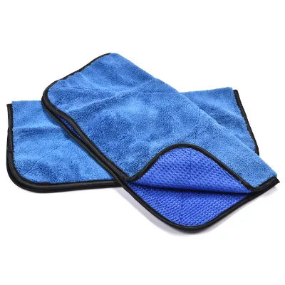 Blue Absorption Coral Fleece Cleaning Towels Waffle Household Wholesale Microfiber Polishing Cloth