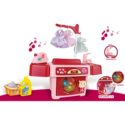 Pretend Play Rotating Push Clothes Electric Washing Machine Toys