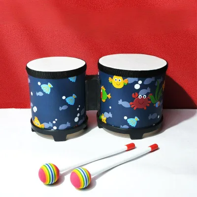 Orff Instruments Bongo Drum Children's Conjoined Drum Baby Hand Drum Portable for Sensory Development