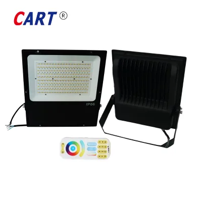 RGBW RGBCCT Waterproof LED Flood Light Dimmable IP66 50W 100W 150W 200W with CE RoHS Certified Outdoor