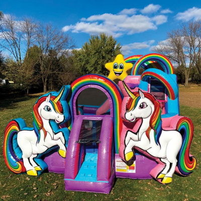 Inflatable Unicorn Kid Zone Jumping Bouncer Playing Area