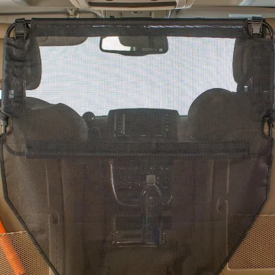 Car Dog Barrier with Full View Panel and Padded Steel Frame for Medium and Large Dogs