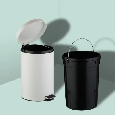3 Liter Bathroom Plastic Inner Foot Pedal Bin Stainless Steel Trash Bin