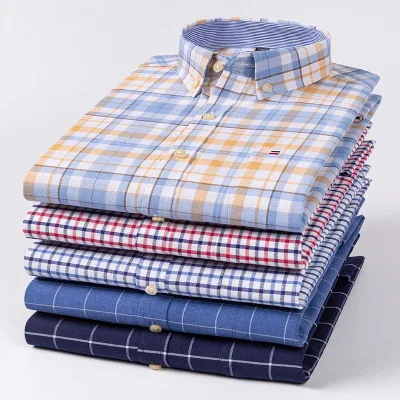 Shirts Long-sleeved and Elderly Men's Shirt Pocket Embroidered Button Collar Versatile Casual Men's  Shirt