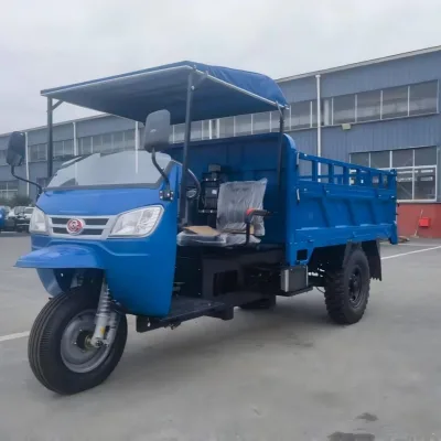 Factory-direct Diesel-powered Hydraulic Dump Tricycle High-quality, Heavy-duty Transport Model with High and Low Gear Ranges.