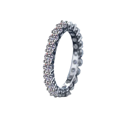 A 925 Sterling Silver Ring From Europe And America, A Multi-layered Zirconia Closed Row For Women, A Versatile Tail , A Couple's