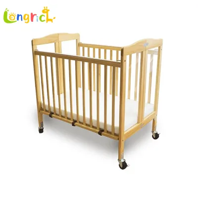 High Quality Modern Baby Crib Durable Solid Wood Construction Fixed Side Crib with Mirror Multifunctional for Bedroom