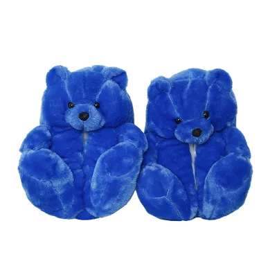 Wholesale Fuzzy Teddy Bear slippers Plush New Style Slippers House Teddy Bear Slippers for Women Girls