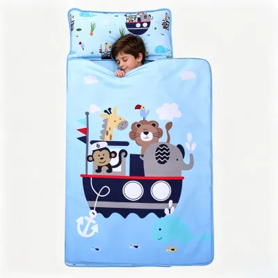 Customized Color Premium Comfortable Roll-up Anti-slip Children Nap Mat for Boys Daycare
