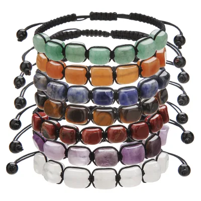 Multicolor Resin Beaded Bracelet for Women Men Bohemian Layered Stretch Adjustable Wristband Casual Gift