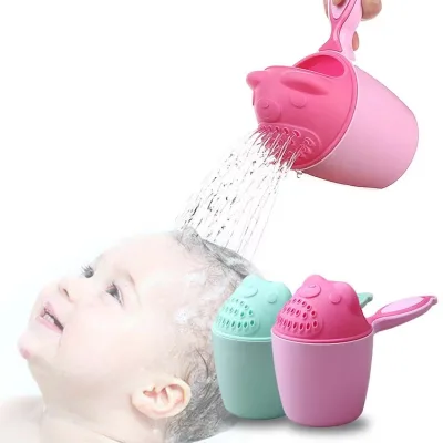 Child Wash Hair Shower Products Tubs Plastic Baby Shampoo Rinse Cups Kids Water Bath Nozzles Cute Cartoon Baby Bath Cup