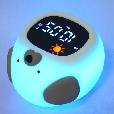 Kids Alarm Clock,Toddler Sleep Training Clock With Night Lights,Sound Machine,Gift Idea for Children Kids Toddler Boy Girl