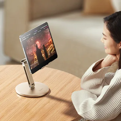 360 Swivel Aluminum Tablet Mount Adjustable Foldable Desktop Phone Stand for 12.9in Tablet Smartphone Swivel Bracket Wholesale