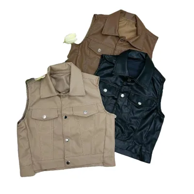 Spring and Autumn 2023 Girls PU Boys and Girls' Jackets