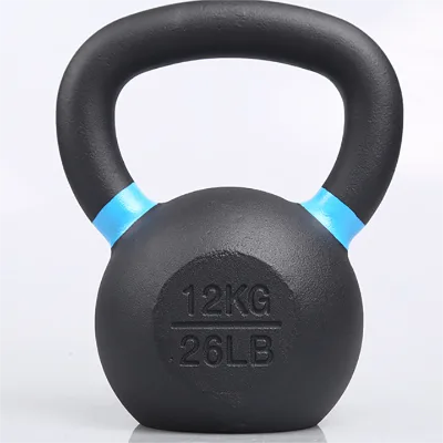 Factory Wholesale Gymnasium Powder Coated Kettlebell Handle With Color Personalizado Circle Cast Iron Exercise Kettlebells