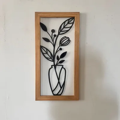 Fancy Design Nordic Wood 3d Metal Wall Art Bedroom Living Room Wall Decorations for Home Luxury