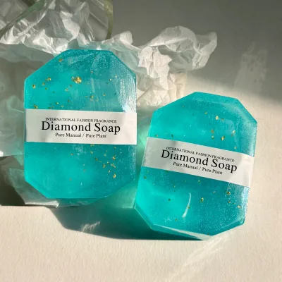 Moisturizing Organic Soap Gentle Cleansing Fragrance Handmade Gold Crystal Gemstone Soap