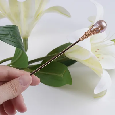 Wholesale 13-14mm Natural Freshwater Edison Pearl Hairpin for Women