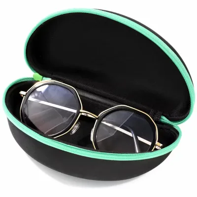 Sunglasses Case Portable Travel Zipper Eyeglasses Case With Hook