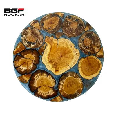 Wholesale New Wooden Round Hookah Shisha Glass Base Plate Unique Hookah Base