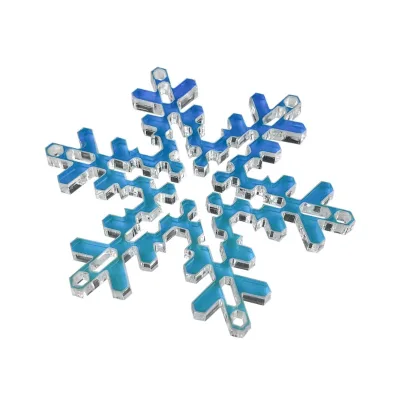 Customized Snowflake Colorful Acrylic Coaster Eco-Friendly Luxury Home Desktop Decoration Ornament Plastic Material