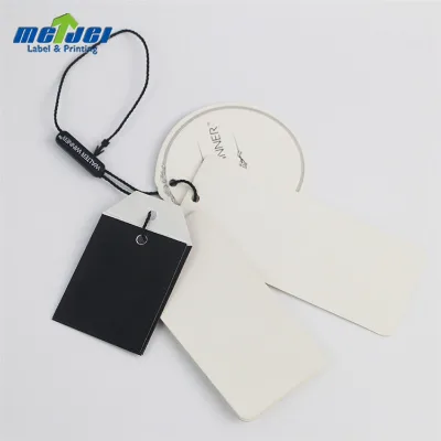 Eco-Friendly Recyclable UV Printed Cotton Hang Tags Custom Design for Shoes Thick String Recyclable Price Tag Factory Cheap