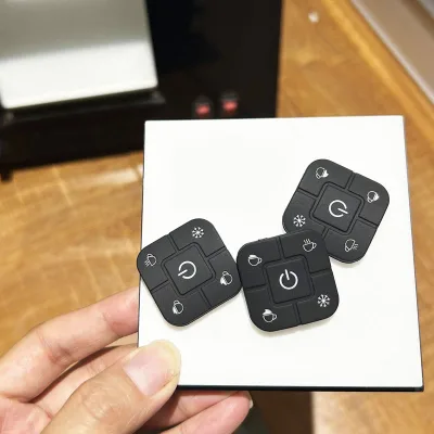 Factory Direct Custom Silicone Keypad for Coffee Machine Waterproof Tactile Buttons Laser Engraved Icons RoHS Compliant