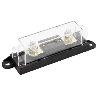 304 Stainless Steel Black Base and Transparent Cover for Marine Boat RV 12V ANL Automotive Fuse Holder