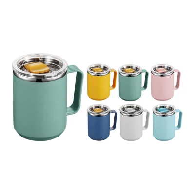 Scandinavian Minimalist Wholesale 450ml Blanks Stainless Steel Drinking Cups Reusable Coffee Travel Mug with Lid
