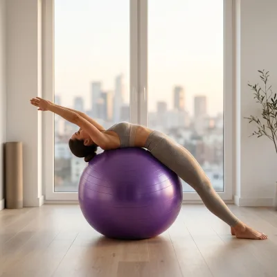 Heavy Duty PVC Exercise Ball with Pump, Anti-Burst & Non-Slip, 65/75cm, for Yoga, Birth Ball, Physical Therapy