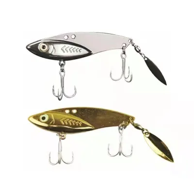 Long Cast Metal VIB Lure Two Hanging Holes Adjustable Swimming Action Luminous Fish Eyes Treble Hooks Sea Fishing Bait