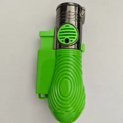 Bowling Creative Welding Gun Three Torch Flame Wholesale Direct Charging Windproof Inflatable Lighter Cigar Cigarette Zinc Alloy