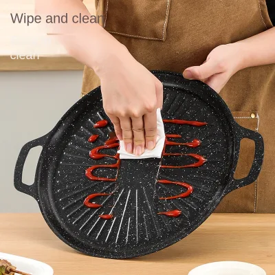 Maifan Korean-Style Sunflower Roasting Pans Household Non-Stick Metal Induction Cooker Outdoor Universal Stone Barbecue Plate