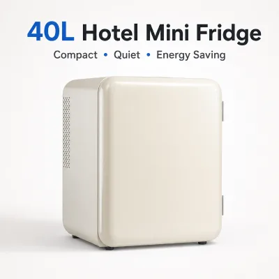 Hotel Supplies Eco-Friendly 40L Vibration Free Mini Fridge with Adjustable Shelves Portable for Resort Homestay Spa