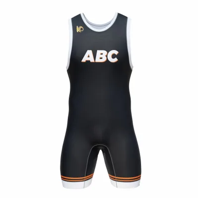 Low Cut Sublimated High Quality Automated Cutting Plain Blank Wholesale Supplier Custom State Fat Men Wrestling Singlets 5XL