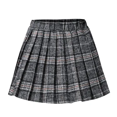 Hot selling Kids skirt woolen fabric winter plaid all-match Short skirt for girl