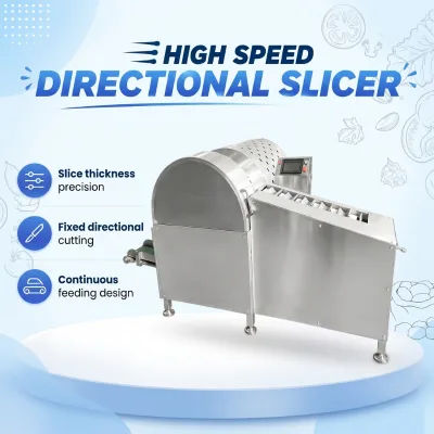 High Speed Directional Slicer with Continuous Pusher Vegetable Slicing Machine for Cassava Carrot Slicing 304 Stainless Steel