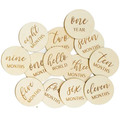 Newborn Monthly Milestone Greeting Card Baby Girl or Boy Newborn Gift with Elegant Engraving for Home Photography Props