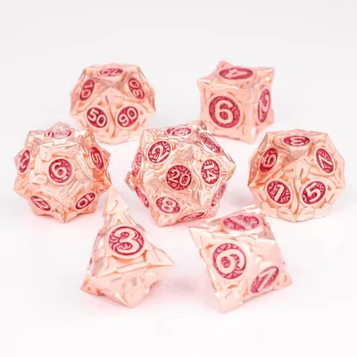 Custom Printed Sharp Dice Roller Set Dnd Dungeon and Dragon Rpg Games Solid Metal Dice